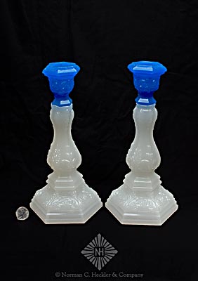 Pair Of Pressed Glass Candlesticks, B/K #4041a