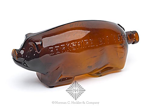 "Berkshire. Bitters" - "Amann & Co / Cincinnati. O" Figural Bitters Bottle, R/H #B-81.2