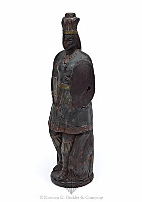 Carved Wooden Paint Decorated Figural Whiskey Bottle Prototype