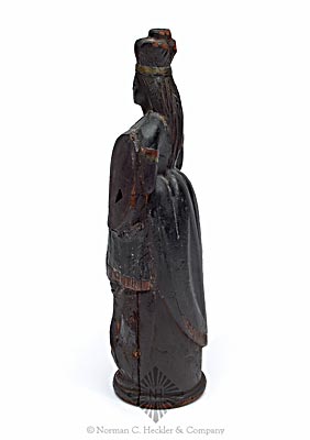 Carved Wooden Paint Decorated Figural Whiskey Bottle Prototype
