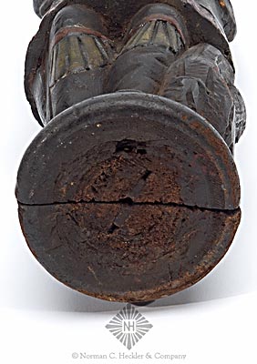 Carved Wooden Paint Decorated Figural Whiskey Bottle Prototype