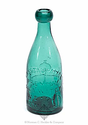 "Crystal Palace / Premium / Soda Water / W. Eagle / New York" - "(Crystal Palace) / Union Glass Works / Phila" Soda Water Bottle, Similar to MW color plate XIV, #1