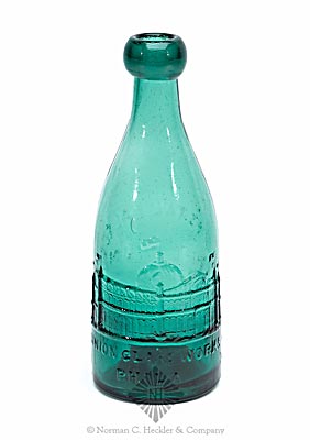 "Crystal Palace / Premium / Soda Water / W. Eagle / New York" - "(Crystal Palace) / Union Glass Works / Phila" Soda Water Bottle, Similar to MW color plate XIV, #1