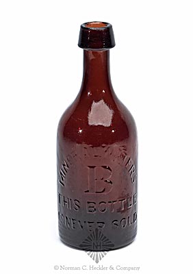 "J. Boardman / New York." - "Mineral Waters / B / This Bottle / Is Never Sold" Mineral Water Bottle