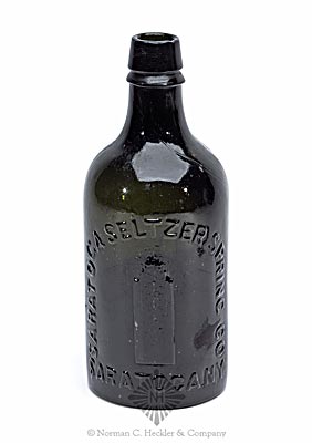 "Saratoga Seltzer Spring Co / (Spouting Spring) / Saratoga. N.Y." - "SSS" Mineral Water Bottle, T #S-50B