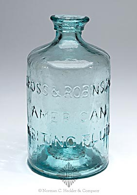 "Cross & Robinson's / American / Writing Fluid" Master Ink Bottle, Similar in form to C #761