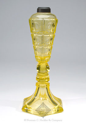 Pressed Glass Oil Lamp, B/K #2104