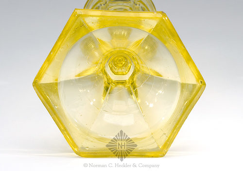 Pressed Glass Oil Lamp, B/K #2104
