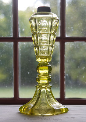 Pressed Glass Oil Lamp, B/K #2104