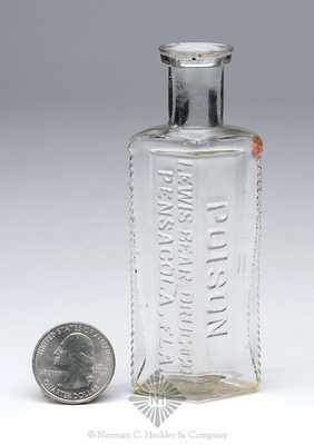 "Poison / Lewis Bear Drug Co / Pensacola, Fla." Poison Bottle, K #KD-2