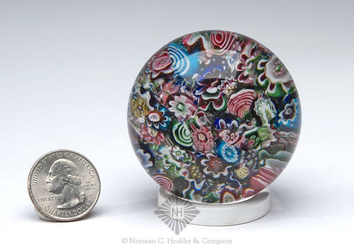 Antique Scrambled Millefiori Clichy Paperweight