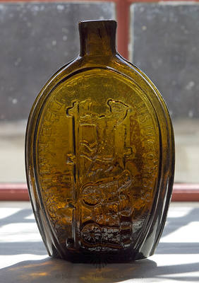 "Success To The Railroad" And Horse And Cart Historical Flask, GV-6