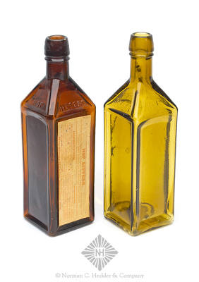 Two "Doyles / Hop / Bitters / 1872" Figural Bottles, R/H #D-93
