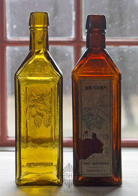 Two "Doyles / Hop / Bitters / 1872" Figural Bottles, R/H #D-93