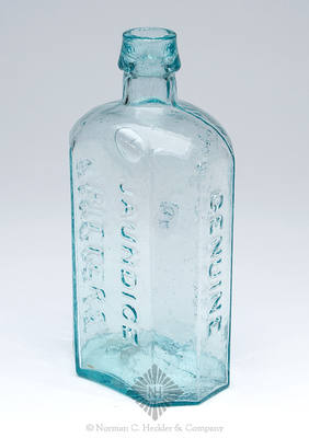 "Dr. / Manly Hardy's / Genuine / Jaundice / Bitters / Bangor ME." Bottle, R/H #H-35