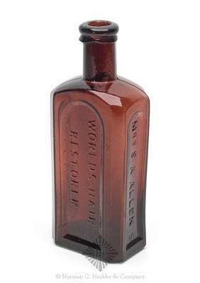 "Mrs S.A. Allen's / Worlds Hair / Restorer / New York" Medicine Bottle, AAM pg. 21