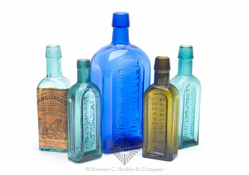 Lot Of Five "Gargling Oil / Lockport, N.Y." Medicine Bottles, AAM pg. 350
