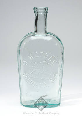 "D.H. Goble / (Elephant) / Columbia, S.C." Pictorial Whiskey Flask