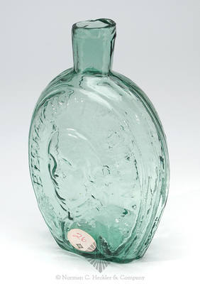 "Benjamin Franklin" And Bust - "Wheeling Glass Works" And Dyott Bust Portrait Flask, GI-98