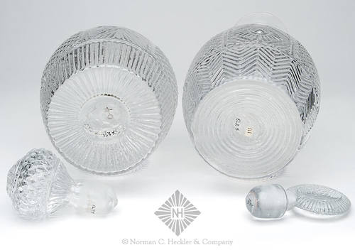 Two Blown Three Mold Decanters, GIII-5 and GIII-26, Type 3 and Type 23 stoppers