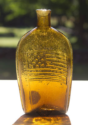 Thirteen Star Flag - "New Granite Glass Works / Stoddard / N.H." Historical Flask, GX-27