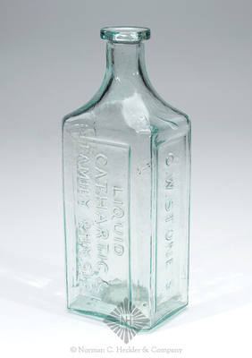 "G.W. Stone's / Liquid / Cathartic & / Family Physic / Lowell Mass." Medicine Bottle, Similar to H #1909