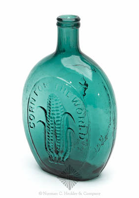 "Baltimore" And Monument - "Corn For The World" And Partially Husked Ear Of Corn Historical Flask, GVI-4