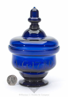 "A. G. 1780" Freeblown Covered Sugar Bowl