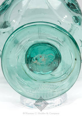 Large Freeblown Lily Pad Decorated Handled Sugar Bowl
