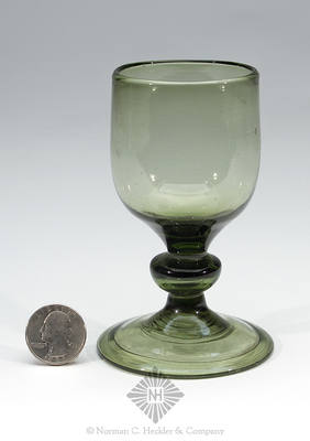 Freeblown Drinking Vessel, Similar examples of freeblown wine glass forms from bottle glass are noted in McK plate 12