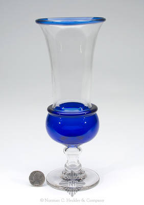 Freeblown Vase, Similar in form and construction to PG plate 44, attributed to Thomas Bovard, glassblower