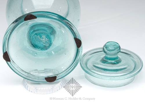 Freeblown Covered Sugar Bowl, Similar form to McK plate 19, #1
