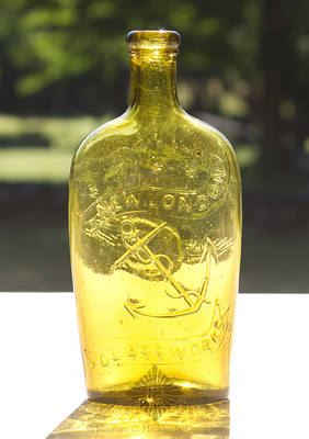 Eagle - Anchor And "New London / Glass Works" Historical Flask, GII-68