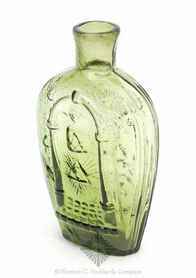 Masonic Arch And Emblems - Eagle And "J.K / B." Historical Flask, GIV-3