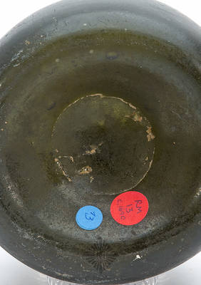 Armorial Sealed Black Glass Wine Bottle, Similar in form to AG plate 9 and ASB pg. 1357