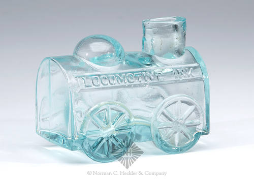 "Locomotive Ink" - "Trade Mark Reg'd" Figural Ink Bottle, C #714