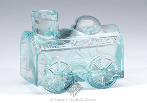 "Locomotive Ink" - "Trade Mark Reg'd" Figural Ink Bottle, C #714