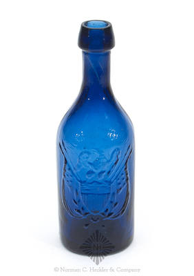 "Superior / Soda Water" - Eagle On Shield With Crossed Flags Soda Water Bottle