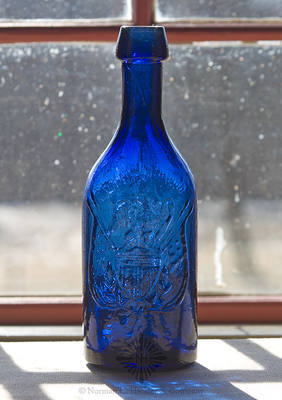 "Superior / Soda Water" - Eagle On Shield With Crossed Flags Soda Water Bottle