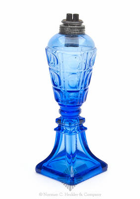 Pressed Glass Three Printie Block Fluid Lamp, JK plate 72, top