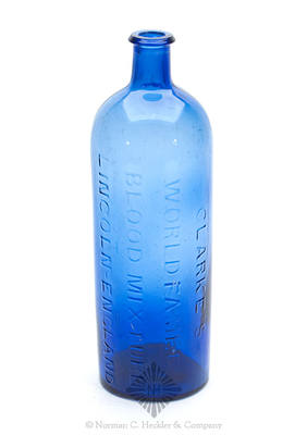 "Clarke's / World Famed / Blood Mixture / Lincoln-England" Medicine Bottle