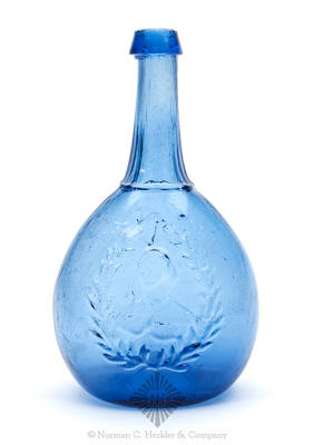 "Jenny Lind" And Bust - "Glass Work's / S. Huffsey" And Factory Portrait Calabash Flask, GI-99