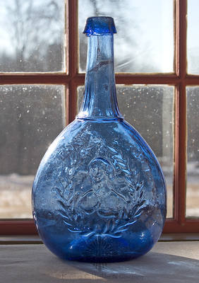 "Jenny Lind" And Bust - "Glass Work's / S. Huffsey" And Factory Portrait Calabash Flask, GI-99
