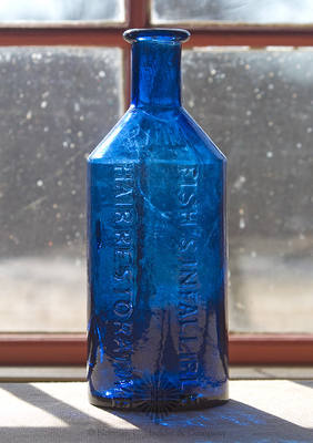 "Fish's Infallible / Hair Restorative" - "N. Mills" Medicine Bottle, AAM pg. 167