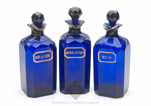 Lot Of Three Cut Glass Liquor Decanters
