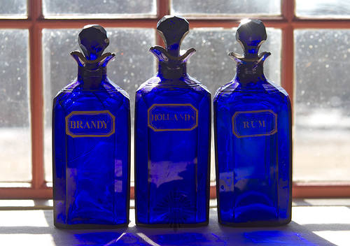 Lot Of Three Cut Glass Liquor Decanters