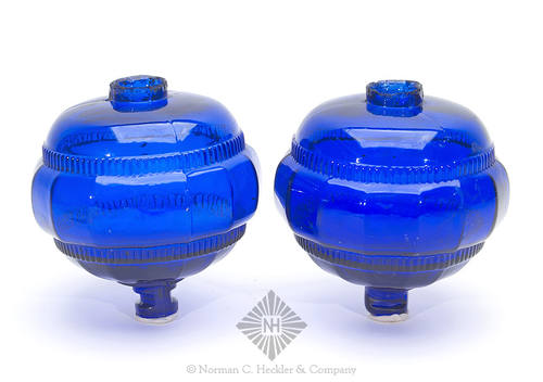 Two Fancy Mold Blown Lamp Fonts