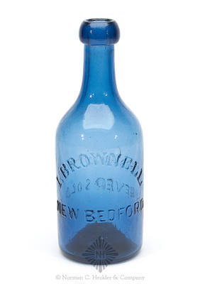 "I. Brownell / New Bedford" - "This Bottle / Never Sold" Soda Water Bottle