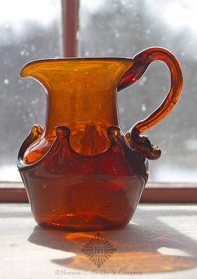 Freeblown Lily Pad Creamer, Similar in form and construction to McK plate 17