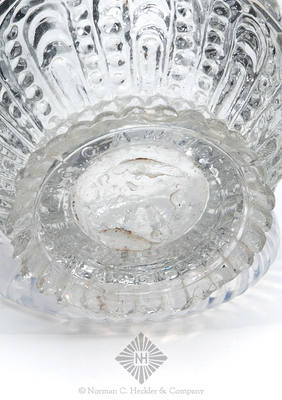 "R. & G.A. Wright / Philadelphia" Base Embossed Pressed Glass Cosmetic Jar